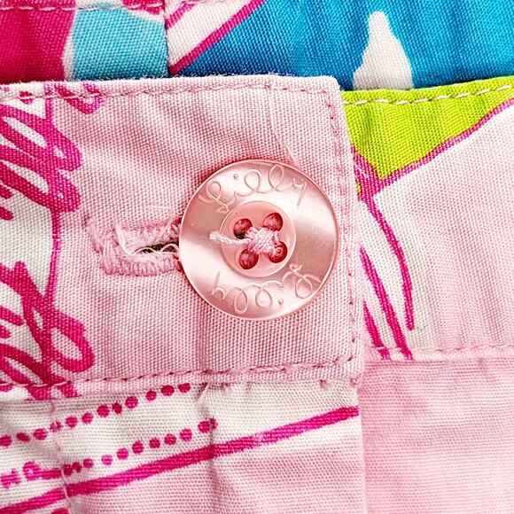 Vintage Lilly Pulitzer White Label Cruise Away Vacation Cropped Pants Size 6 - Picture 4 of 10